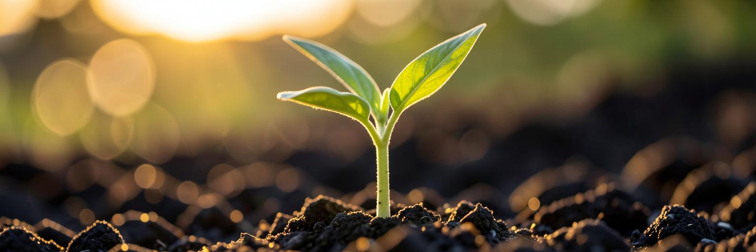 A seedling growing